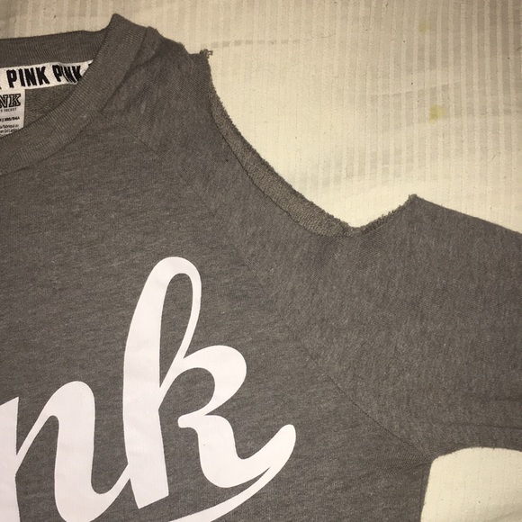 PINK CUT OUT COLD SHOULDER SWEARSHIRT - Picture 5 of 8